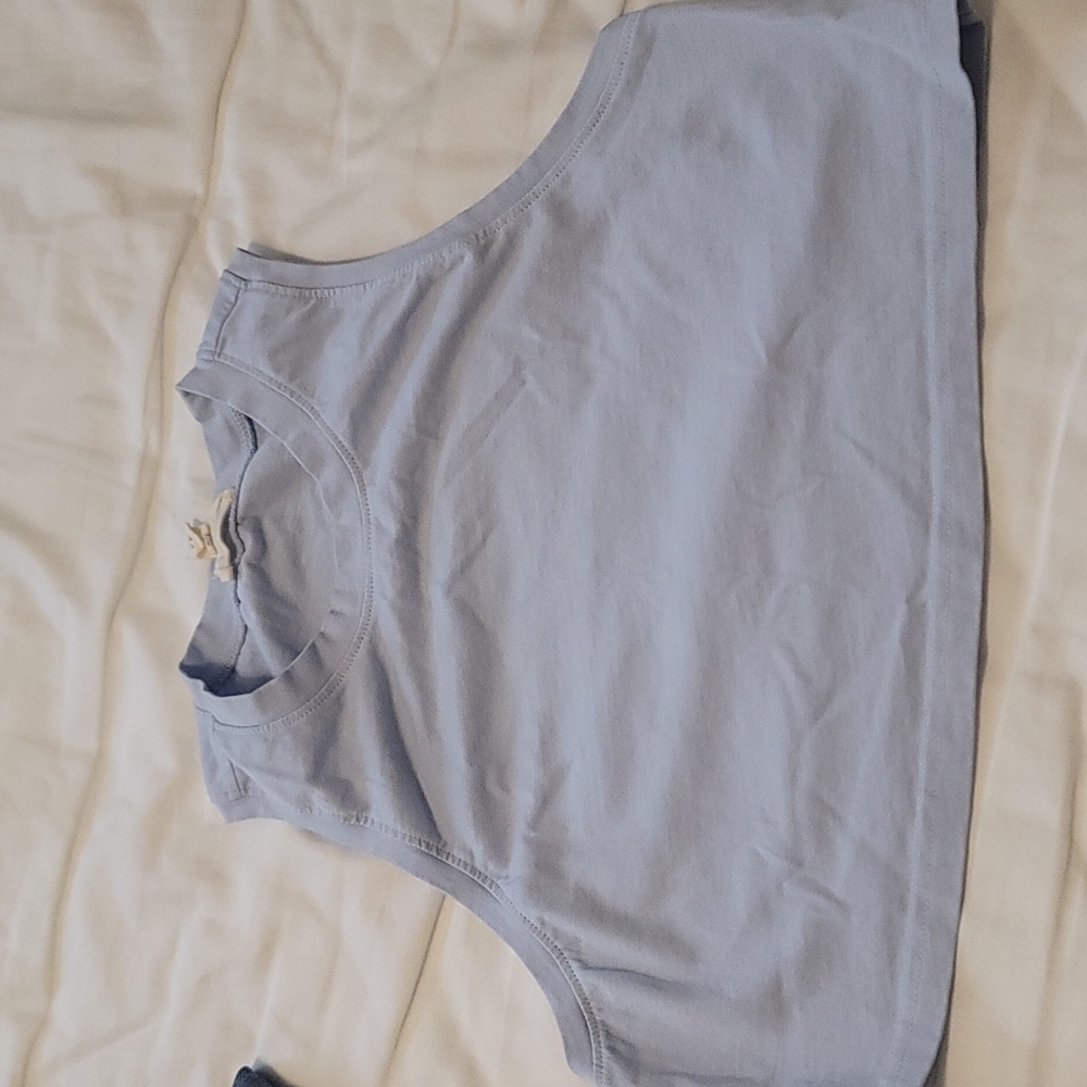Open edit light blue crop top